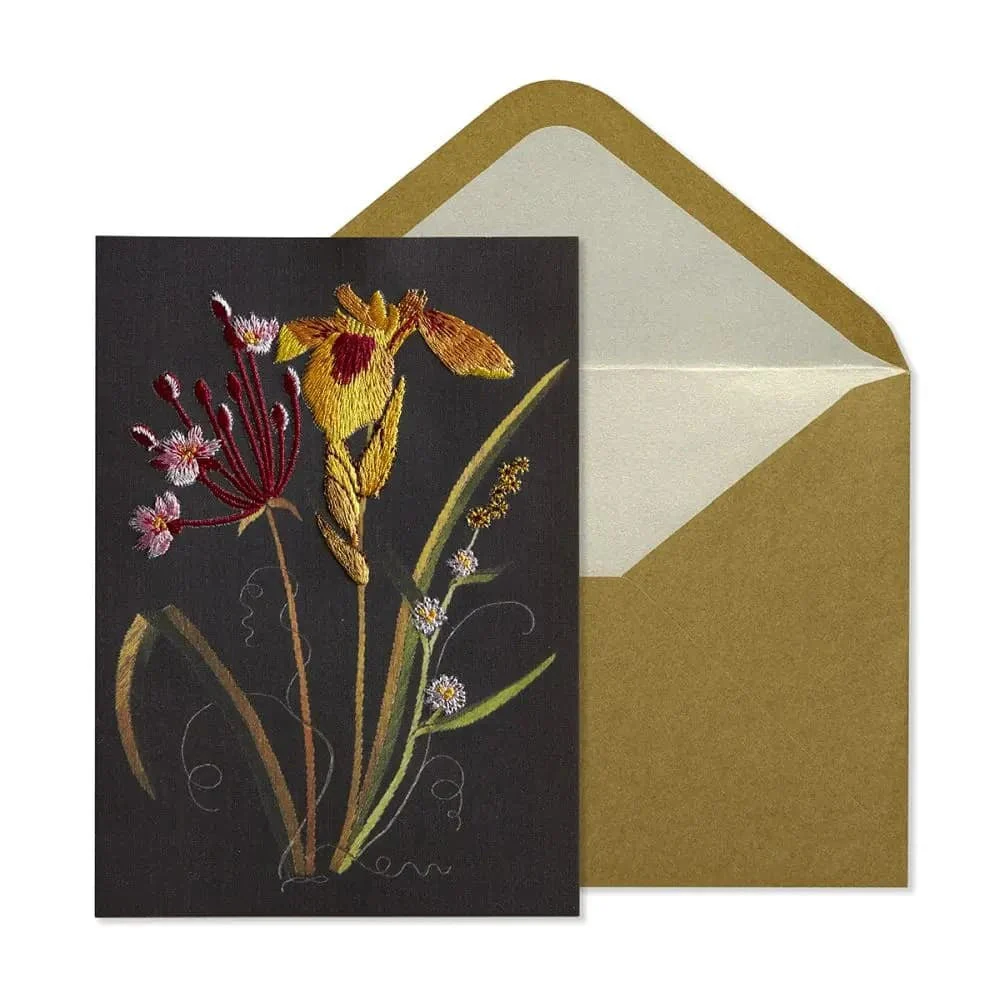 Niquea.D Embroidered Flowers Sympathy Card
