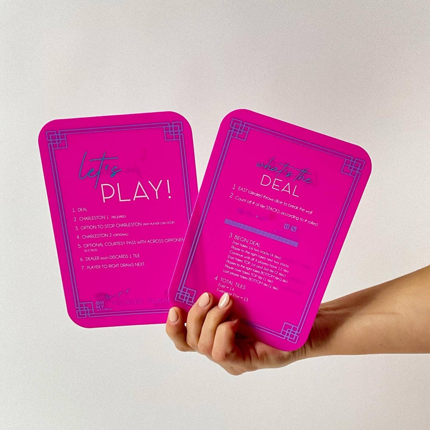 Oh My Mahjong - Mahjong Hot Pink Tile Shufflers, SET OF 2