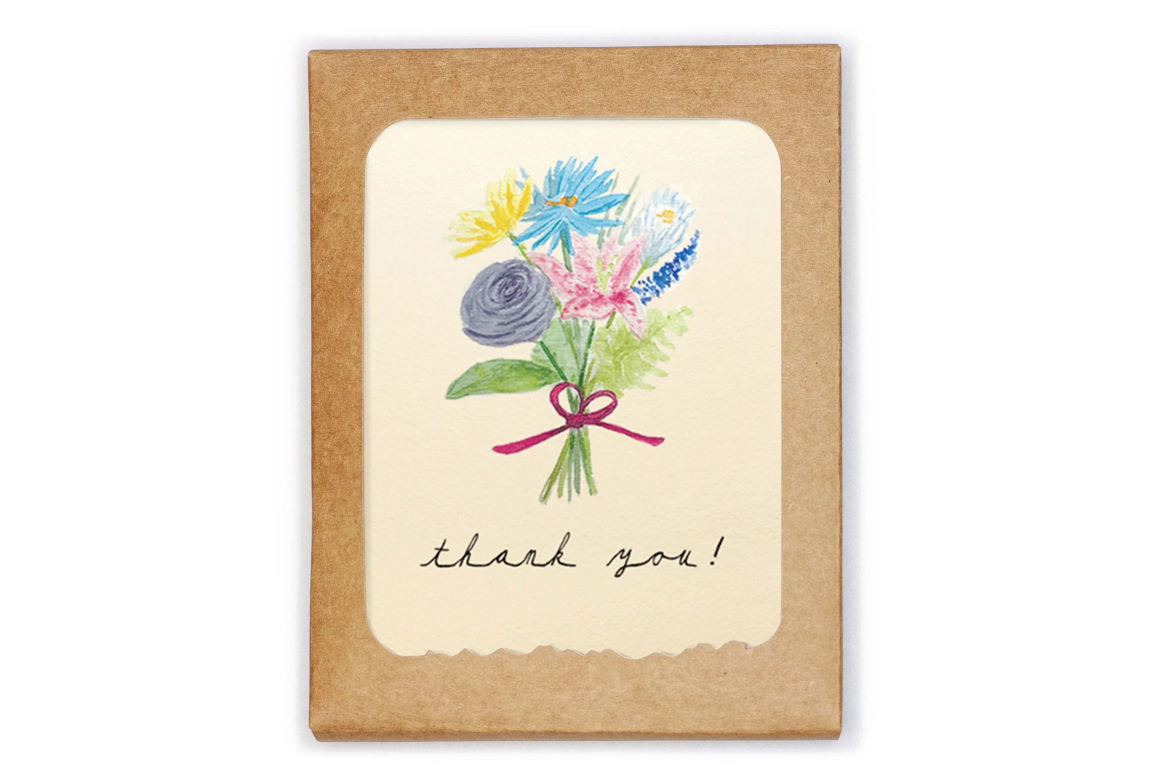 Piccola Arte Pack of 8 Cards - Thank You - Bouquet