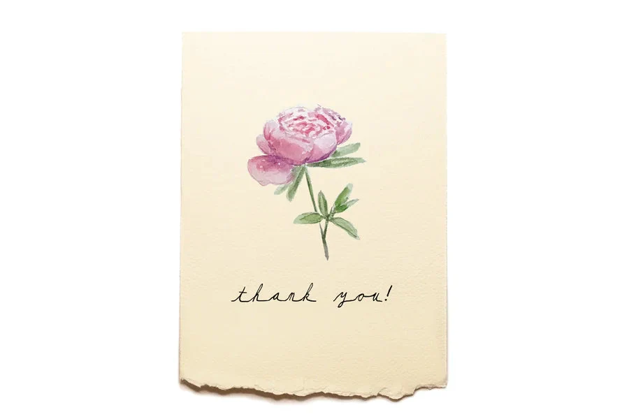 Piccola Arte Thank You - Peony Greeting Card