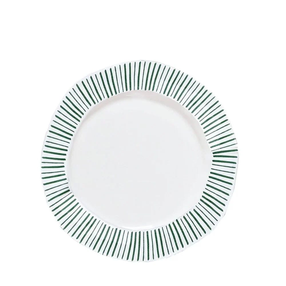 Skyros Madeira Pinstripe Salad Plate in Fern