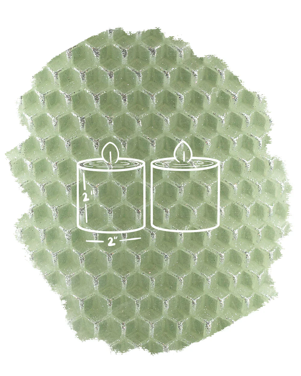 The Little Bee Glint Collection Glace Seafoam with Sugar Sparkle Beewax Candle - Image 4