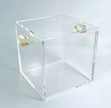 Tizo Lucite Clear Wine Cooler with Gold Handle