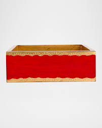 Vietri Florentine Red & Gold Cocktail Napkin Holder