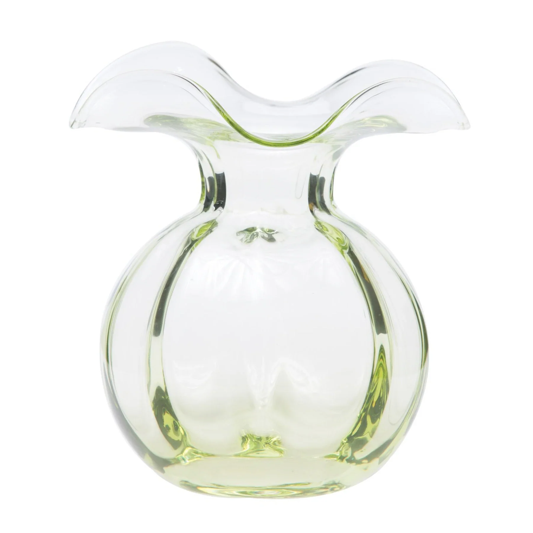 Vietri Hibiscus Glass Medium Green Fluted Vase