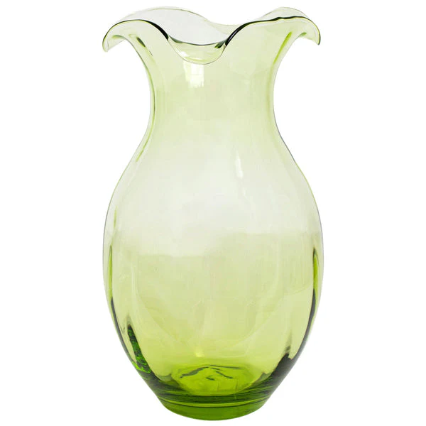 Vietri Hibiscus Green Vertical Fluted Large Vase