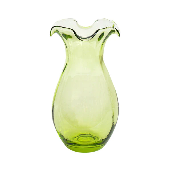 Vietri Hibiscus Green Vertical Fluted Small Vase