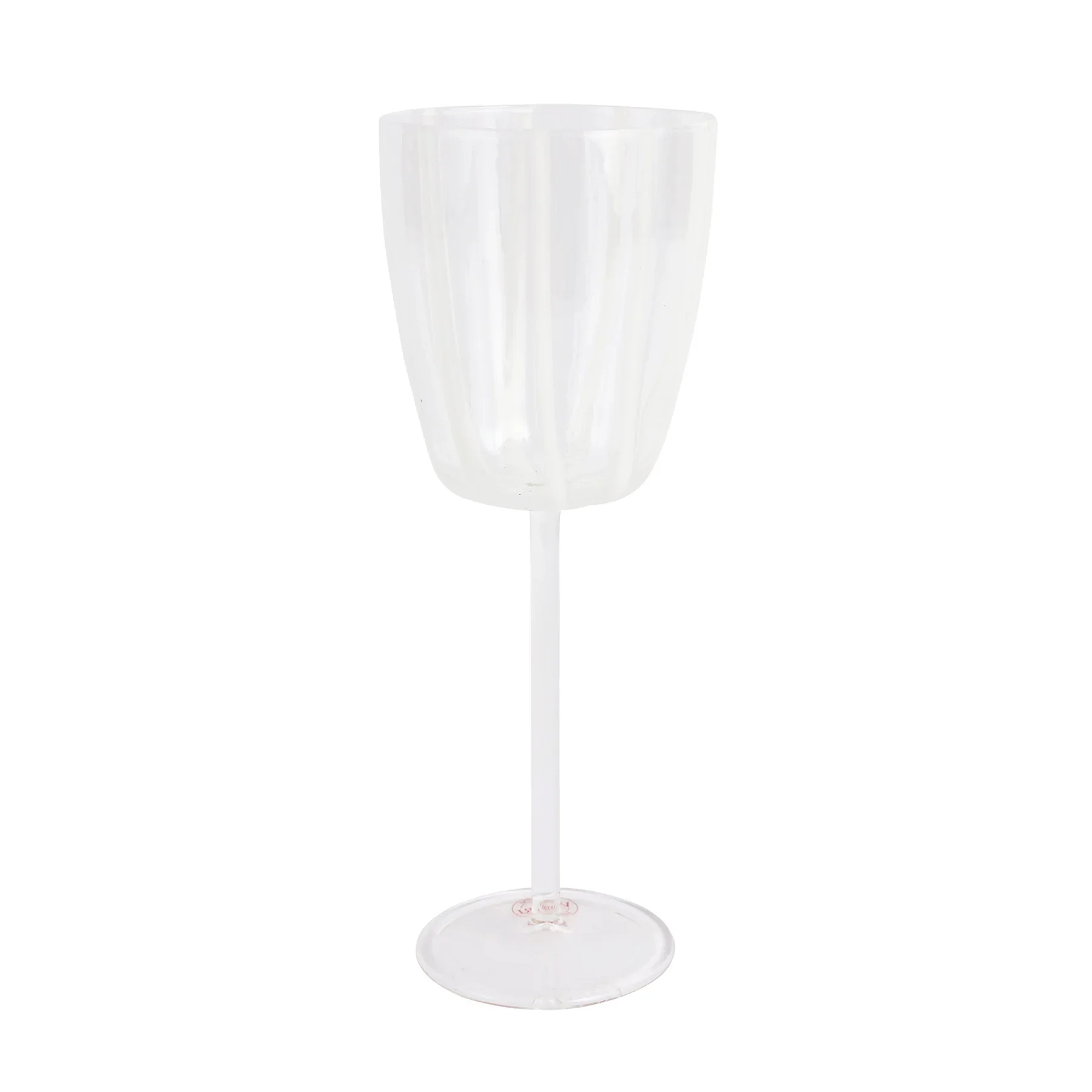 Vietri Nuovo White Stripe Wine Glass