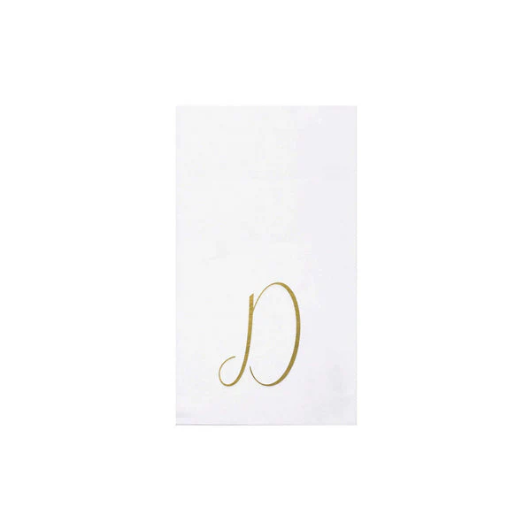 Vietri Papersoft Monogram Gold "D" Guest Napkin