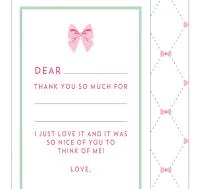 WH Hostess Pink Bow Kid's Notes
