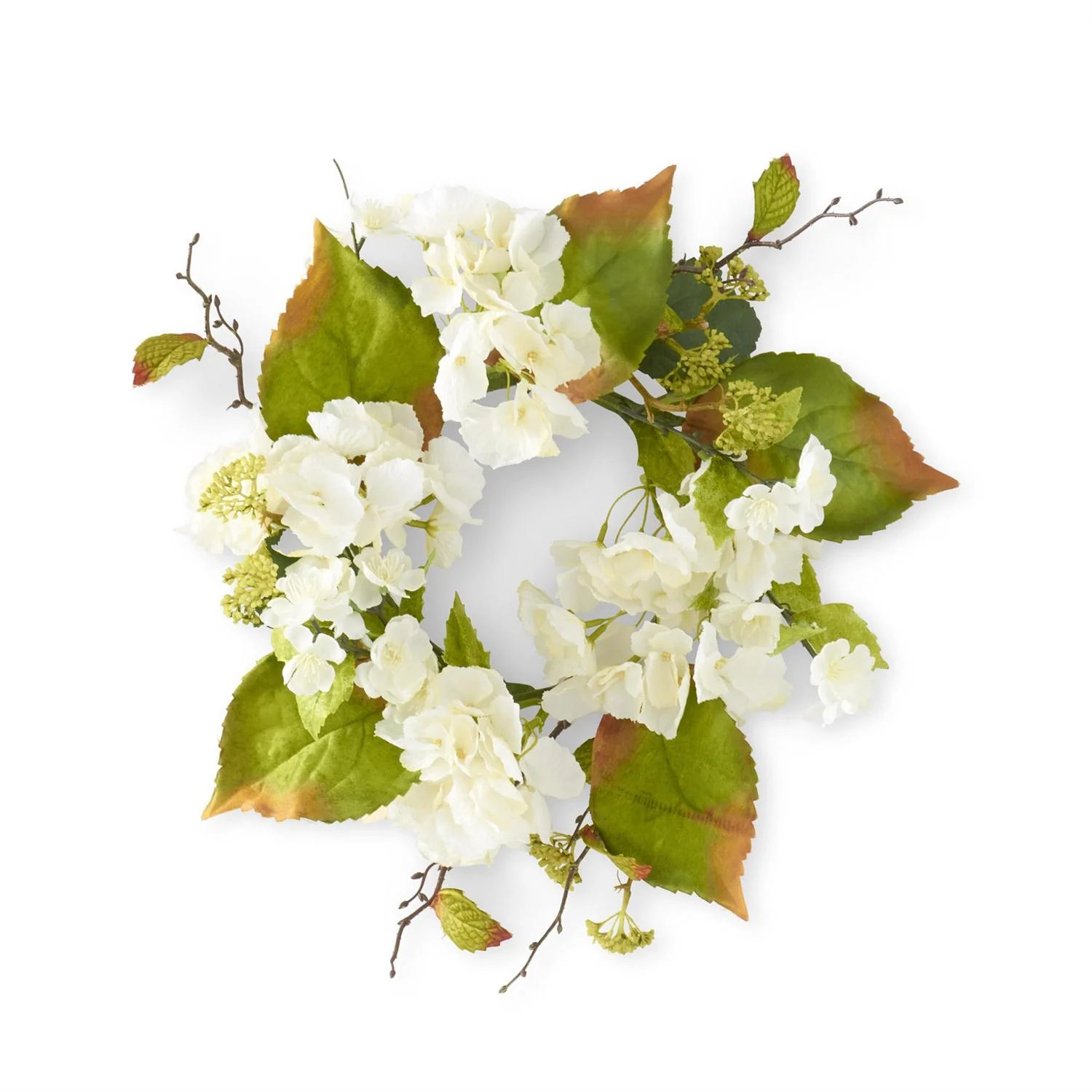 White Hydrangea Candle Ring/Wreath