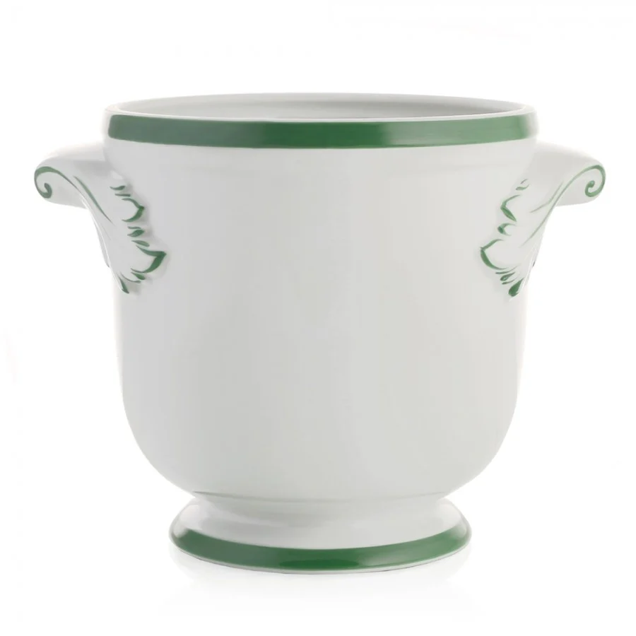 William Yeoward Studio Mara Forest Green Cachepot, 7"